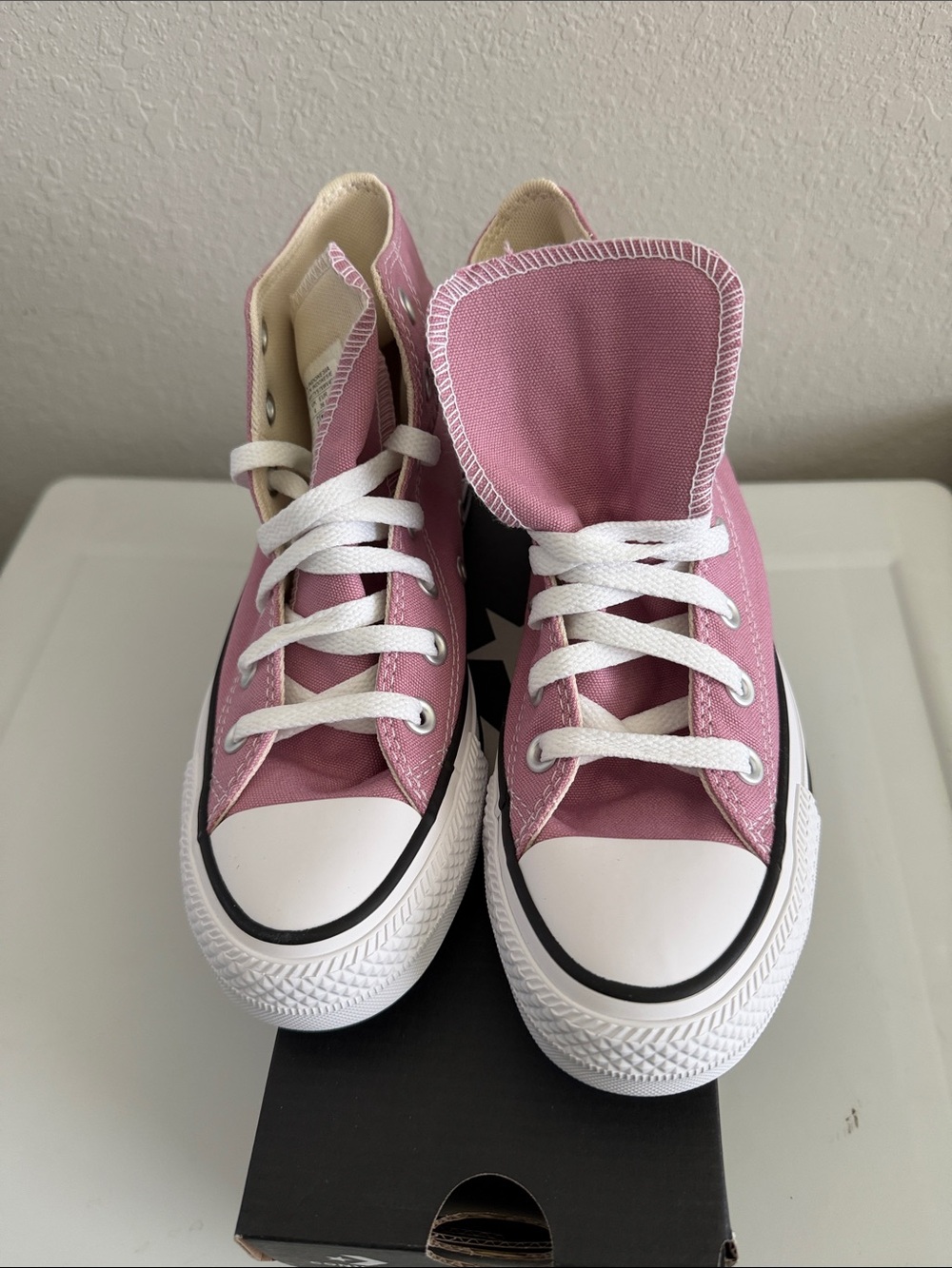 Converse Pink High-Top Kids Sneakers with White Soles